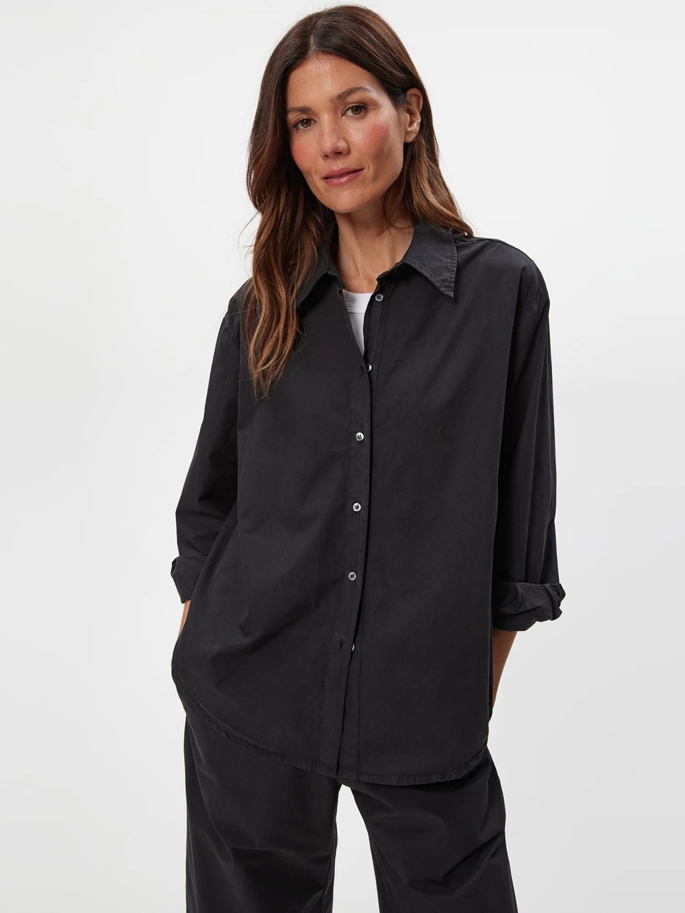 Michael Stars Carson Button Down Shirt black brand new nvr worn sz med!